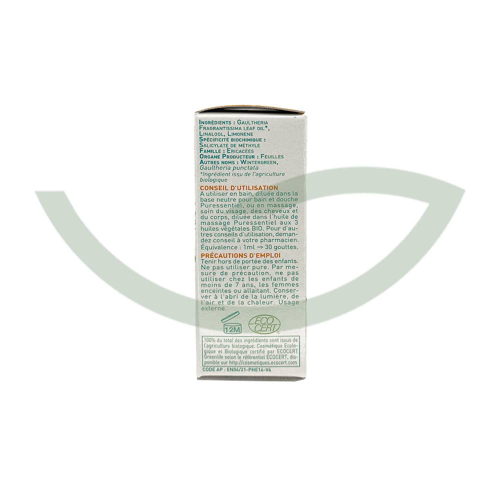 Huile Essentielle Gaulthérie bio – 10ml – Puressentiel – Image 2